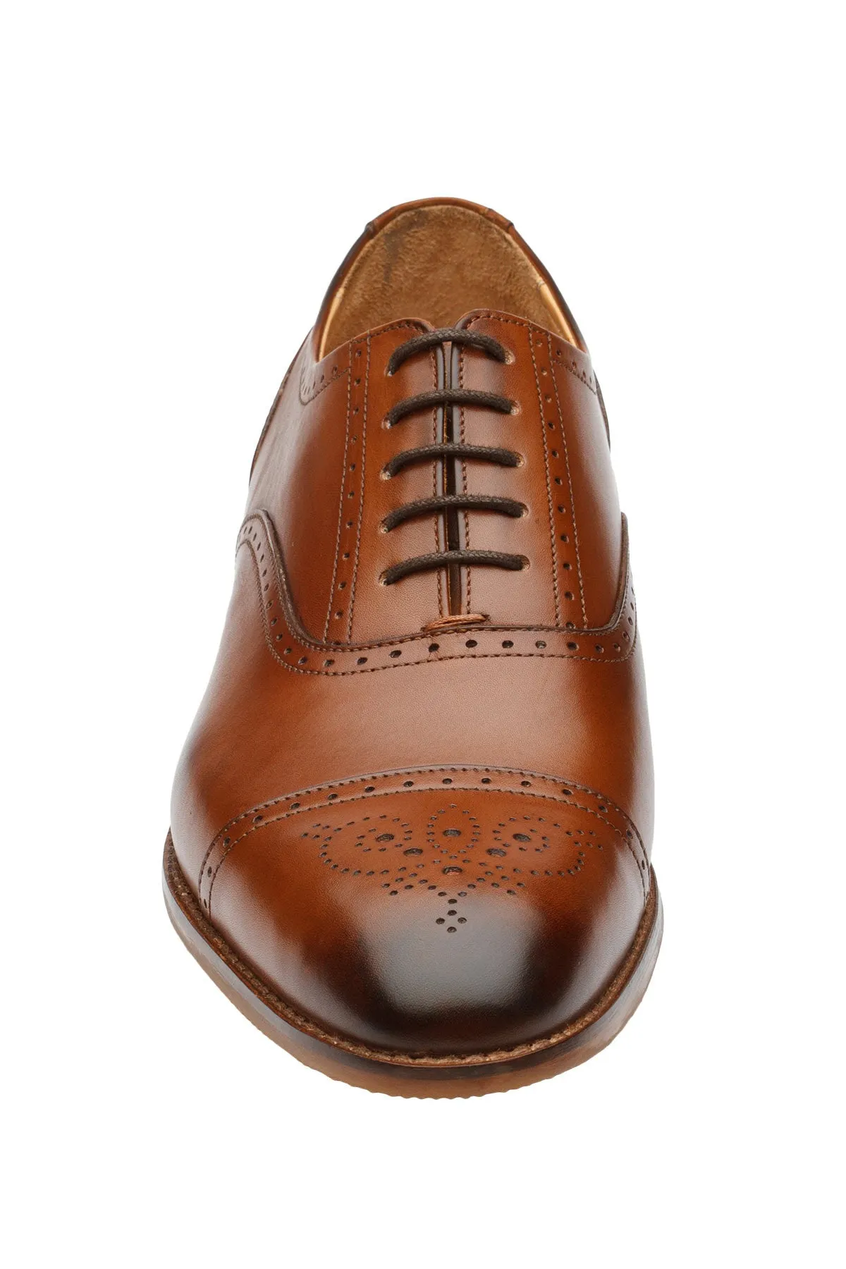 Toecap Brogue Oxford With Medallion -Brown