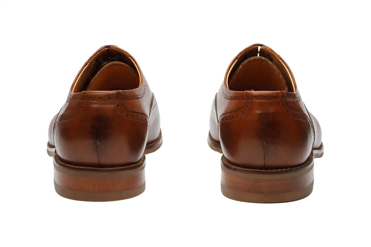 Toecap Brogue Oxford With Medallion -Brown