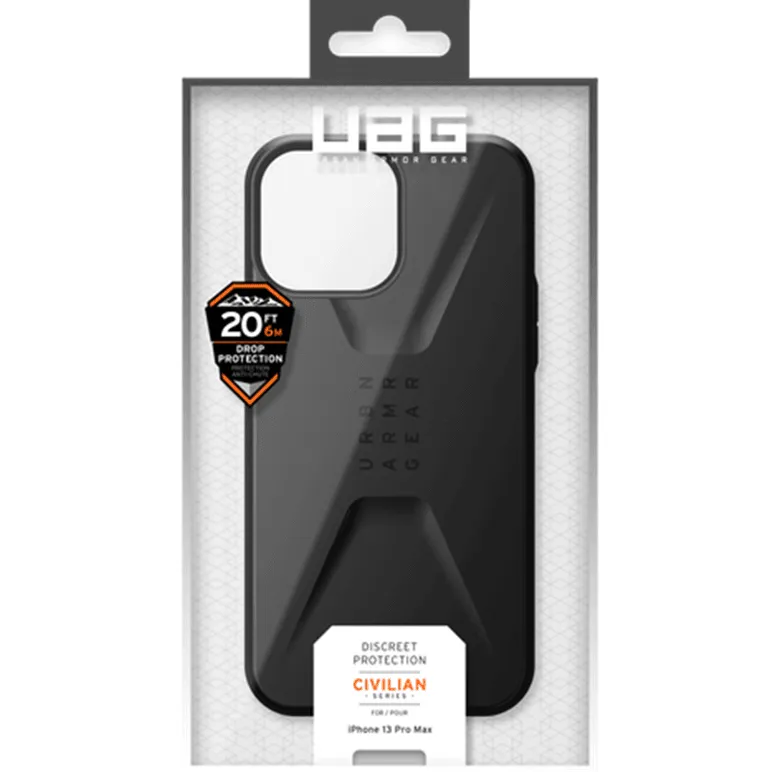 UAG Urban Armor Gear Civilian Series Protective Case iPhone 13 Pro Max 6.7 Black Orange