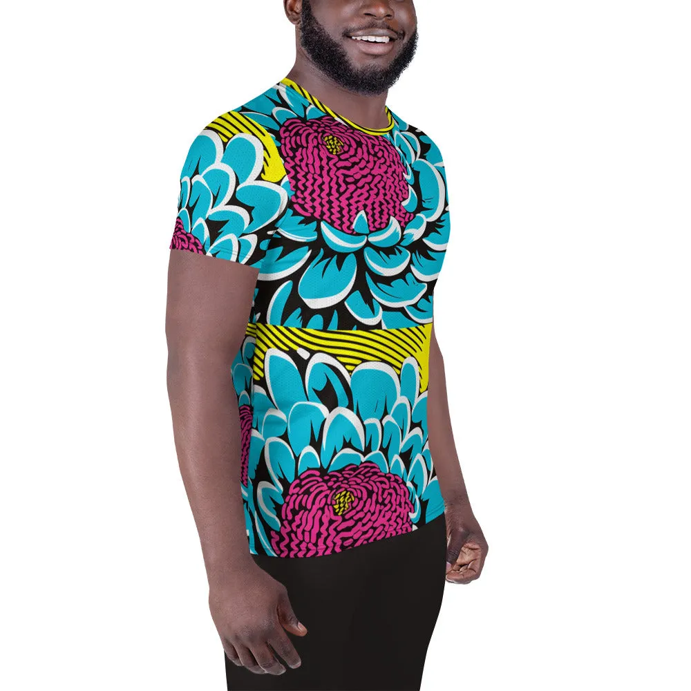 Upgrade Your Training Gear with Men's Pop Art BJJ Short Sleeve Rash Guard - Dahlia Print 002