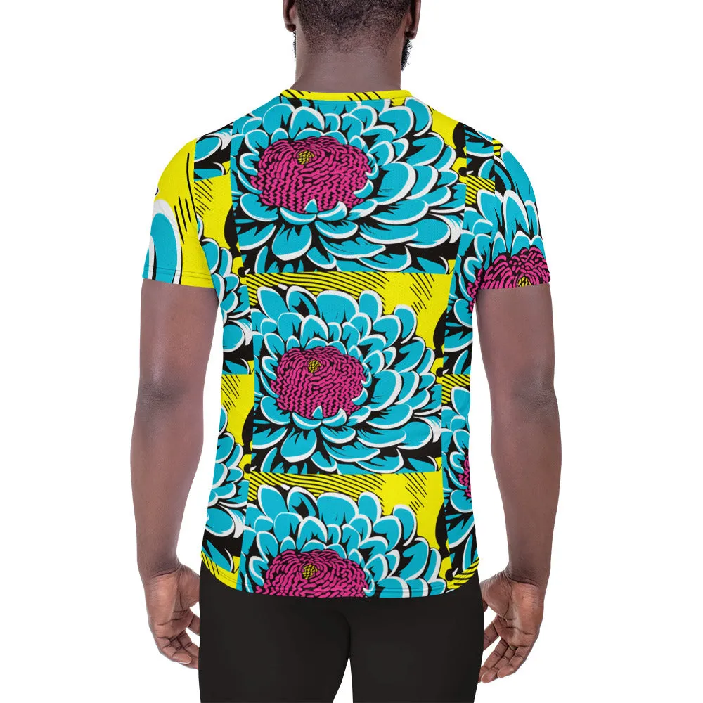 Upgrade Your Training Gear with Men's Pop Art BJJ Short Sleeve Rash Guard - Dahlia Print 002