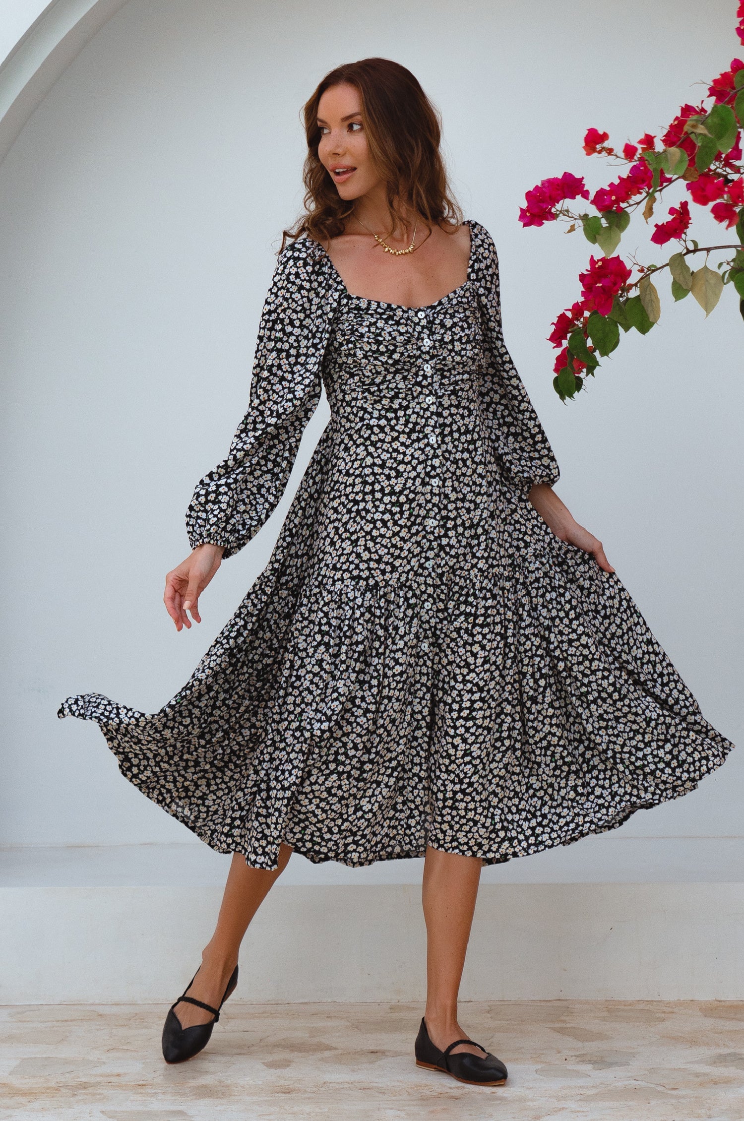 Verona Long Sleeve Midi Dress