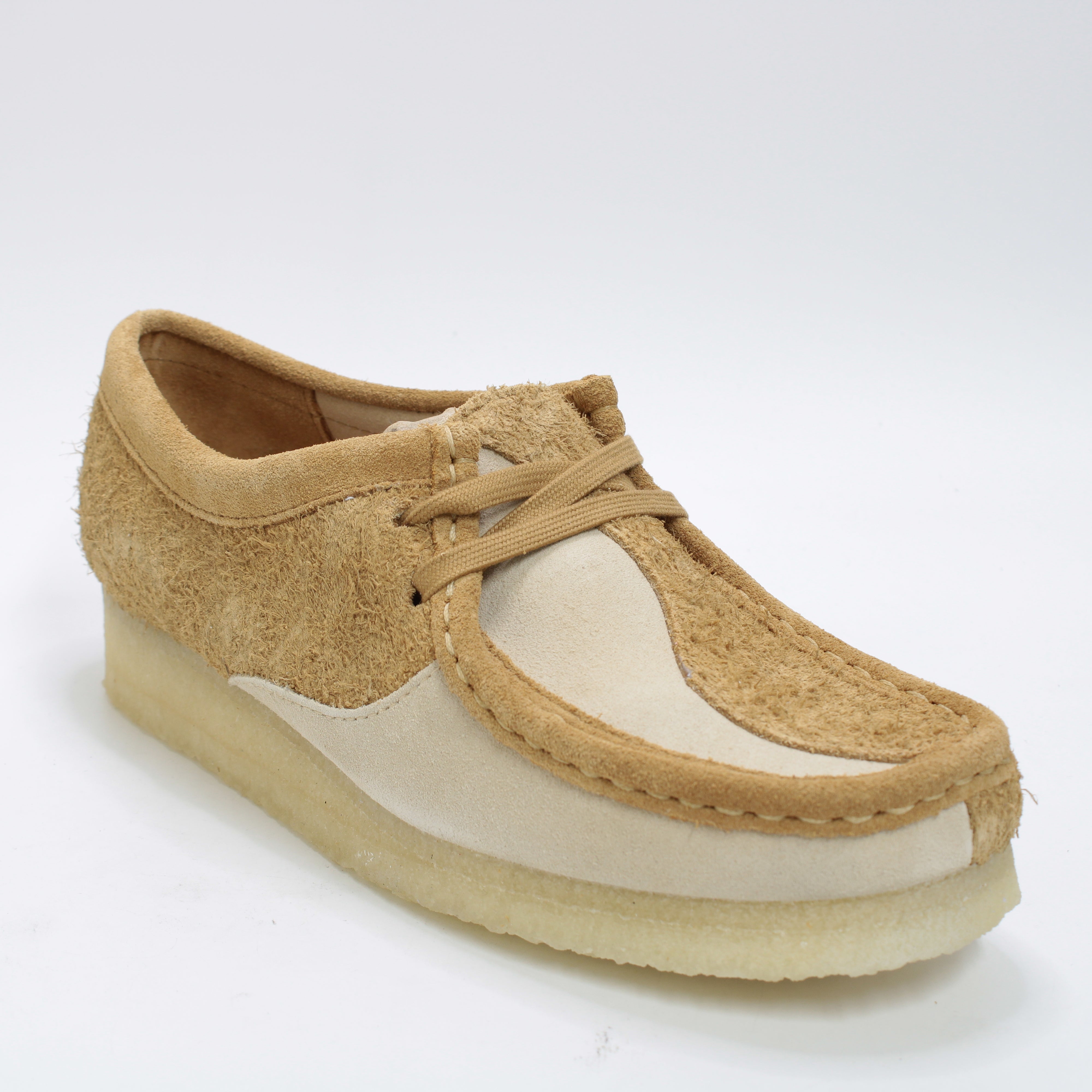 Womens Clarks Originals Wallabee Mid Tan Combi