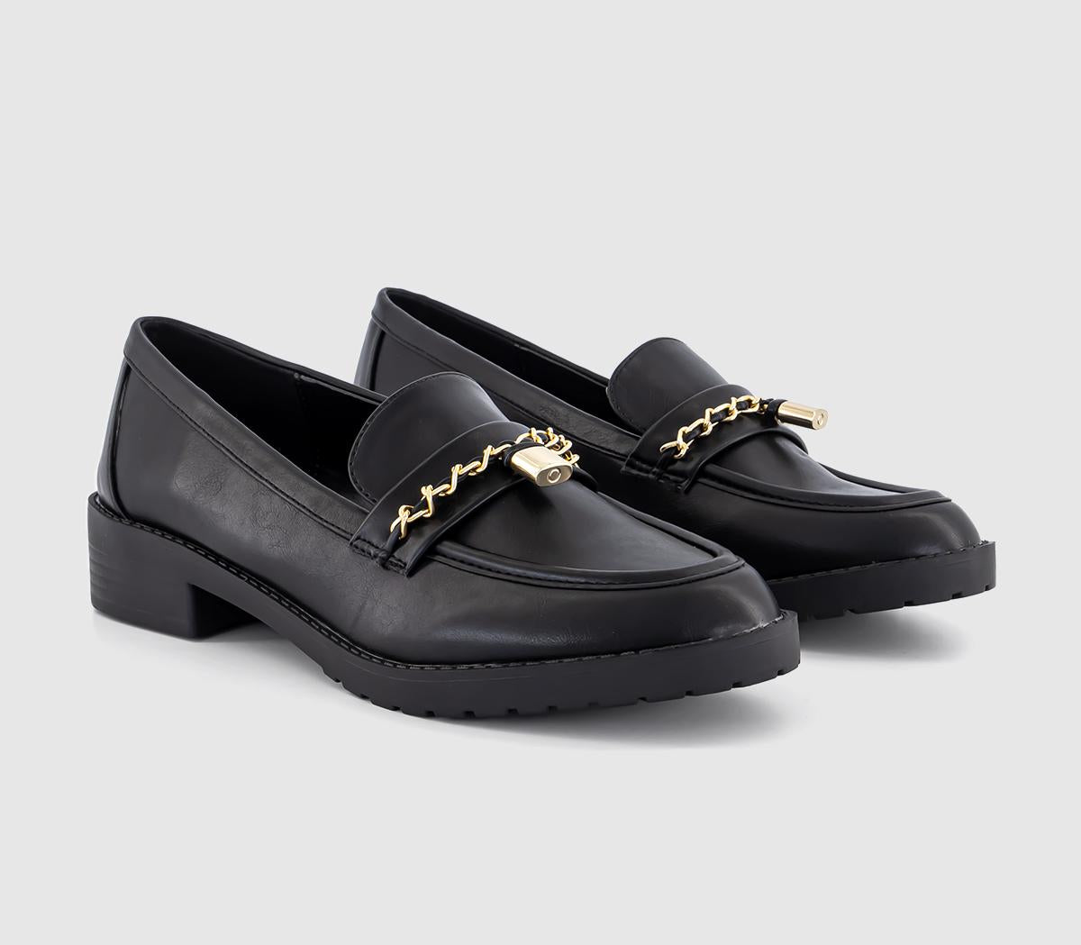 Womens Office Fizz Hardware Penny Loafers Black