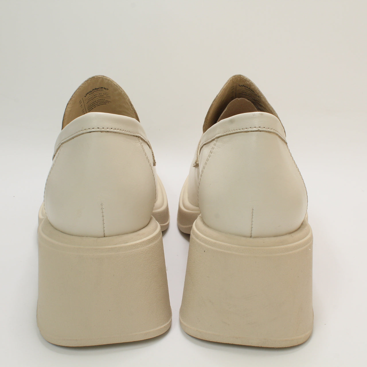 Womens Vagabond Shoemakers Dorah Heeled Loafers Off White Uk Size 7