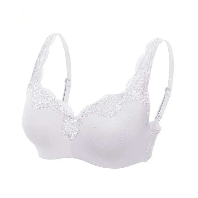 Women's White Color Lace Full Coverage Lightly Lined Bra